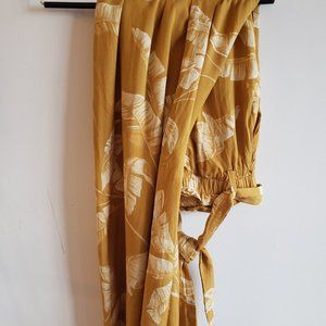 H&M WIDE LEG TROUSERS  PALM PRINT CULOTTES